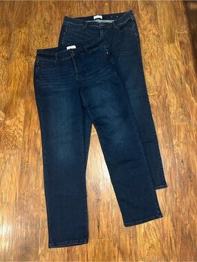Lane Bryant Dark Blue Straight-Leg Jeans - Classic Denim Pair of Two Size 18L